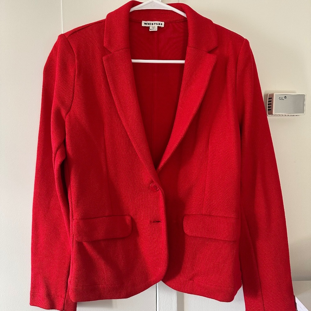 Whistles red knit blazer